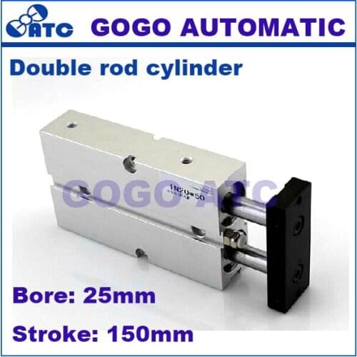 Double rod cylinder TN25-150 25mm bore 150mm stroke pneumatic cylinder components for filling machine parts dual rod cylinders