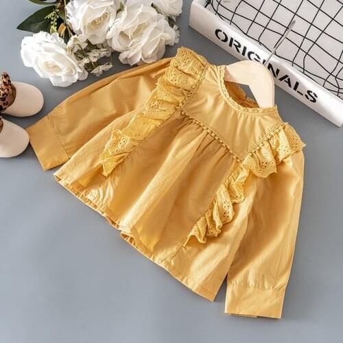 2021 Spring kids girls clothes baby birthday shirt tops for toddler girls baby clothing outdoor all-match ruffle shirts coats