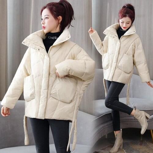 Woman Jacket Parkas Coat Down Jacket Womens Short Winter Lapel Fashionable Winter Clothes Coat Loose Cotton Jacket Veste Femme