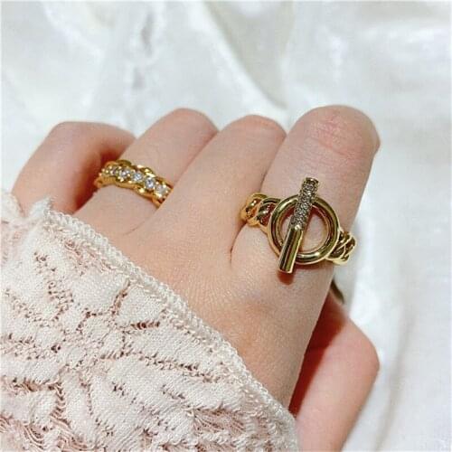 2020 Hot Copper Female Fashion Letters Ring Old Head Large Retro G Gothic Women Jewelry Subtitle Fashion Adjustable Ring