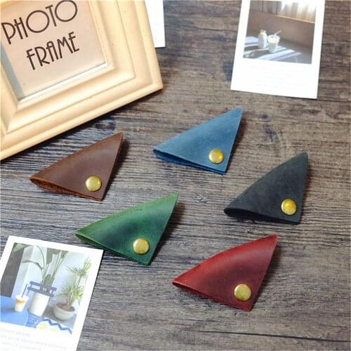 1pc Cute Leather Button Earphone Line Cable Cord Headphone Desk Set Organizer Stationary Wrap Winder Cord Cable Desk Accessories