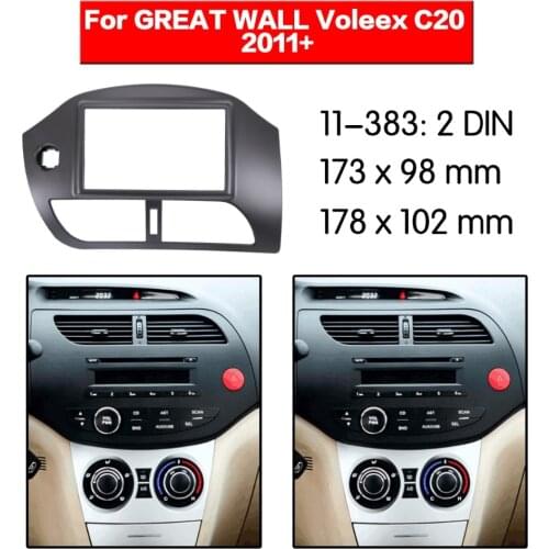 2 Din Fascia For GREAT WALL Voleex C20 Left wheel Radio DVD Stereo Panel Dash Mounting Installation Trim 11-383
