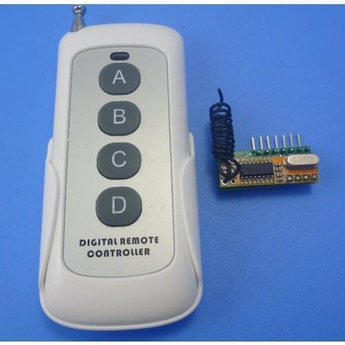 433.92mhz Ask/Ook 4 Button Remote Control Switch Dc5v Wireless Control Rf Link Kit