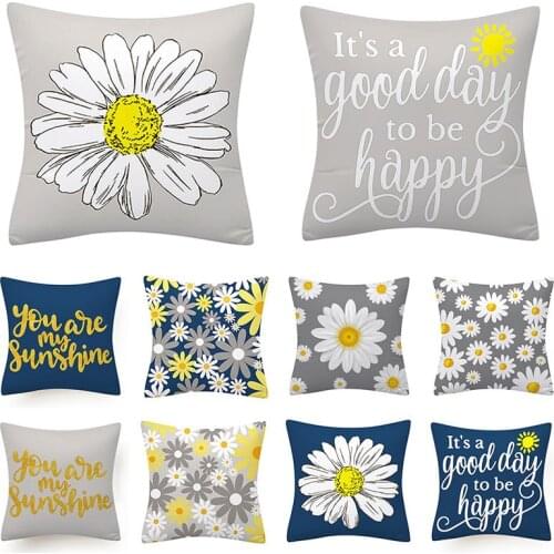 45*45cm Flower Letter Print Cushion Cover Ployster Throw Pillows sofa Home Decor Pillower Cover Decorative Pillowcase