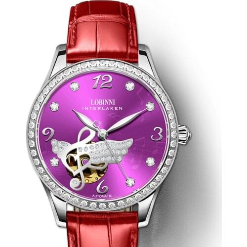 Switzerland LOBINNI Luxury Brand Women Watches Japan MIYOTA Automatic Mechanical Sapphire Diamond Waterproof Ladies Watch L2007