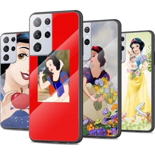 Princess Snow White Tempered Glass Cover For Samsung Galaxy S21 Plus Ultra M21 M31 M51 A52 A72 Phone Case Coque