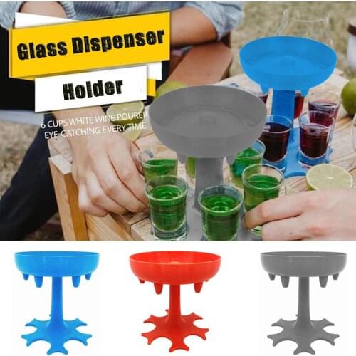 Bar Party Drinking Games 6 Shot Glass Dispenser Holder Cocktail Wine Quick Filling Liquids Dispenser Kitchen Bar Tools FN50