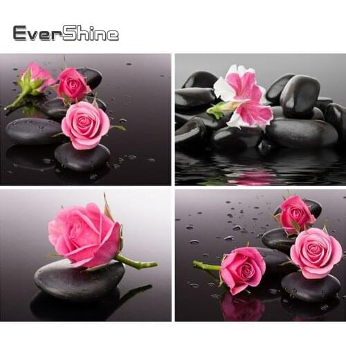 EverShine 5D DIY Diamond Painting Flowers Picture Of Rhinestones Mosaic Full Display Embroidery Painting Home Decoration