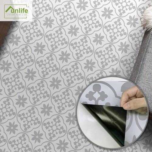 Funlife® Grey Clover Ground Stickers Floor stickers Easy to Clean Anti-slip Peel & Stick for Living Room Bathroom Kitchen Decor