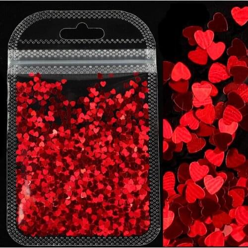Holographic Glitter Love Hearts Sequins Resin Shaker Filler Valentines Day Resin Art Decorations Jewelry Making Supplies Glitter