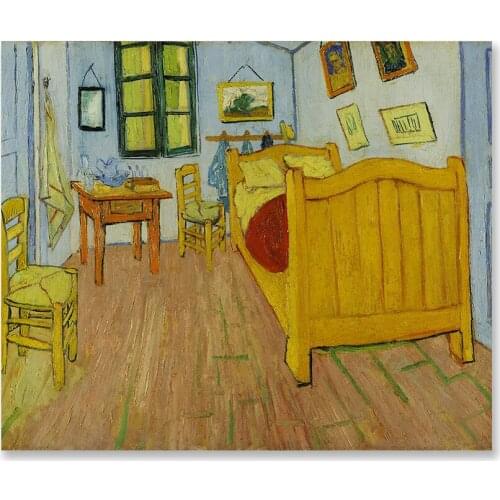 Canvas Painting Van Gogh Bedroom in Arles Posters HD Poster Canvas Home Decor Painting Study Bedroom Wall Paintings