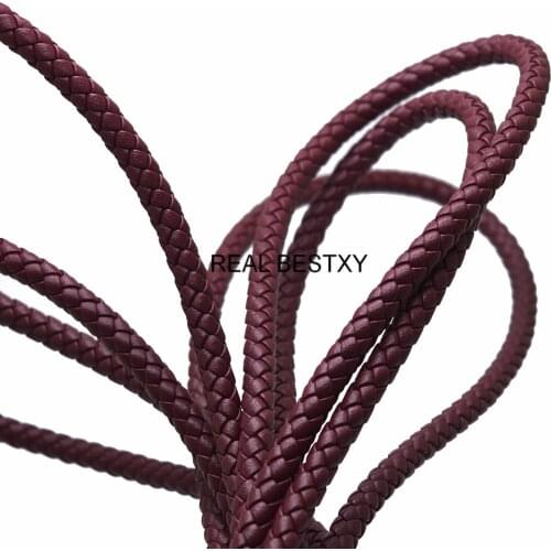 2 Meters/Lot Approx 6mm Purple-Red Leather Cord Leather Cord for Bracelet Jewelry Making Findings for Bracelets Necklace DIY