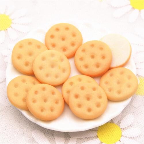 Round small cookies 20PCS 15mm Resin Flatback Cabochon Miniature Food Art Supply Decoration Charm DIY craft