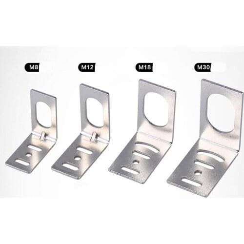 Iron Plating L Shaped Bracket Mount For M8/M12/M18/M30 Proximity Switch Barrel Sensors Switches Support