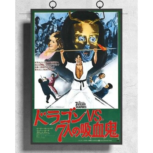 L198 7 BROTHERS MEET DRACULA Movie RARE Horror Kung-Fu Silk Fabric Poster Art Decor Indoor Painting Gift