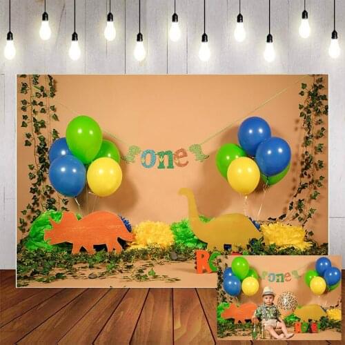 Mehofond Photography Background Dinosaur Boy Birthday Party Green Safari Jungle Newborn Kids Baby Backdrop Photo Studio Props