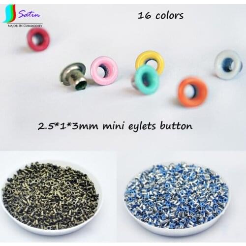 16Colors Mini Eylets Button For Handmade Sewing Doll Shoe/clothes Decoration Accessory,Super Small Metal Eylets Button S0103L