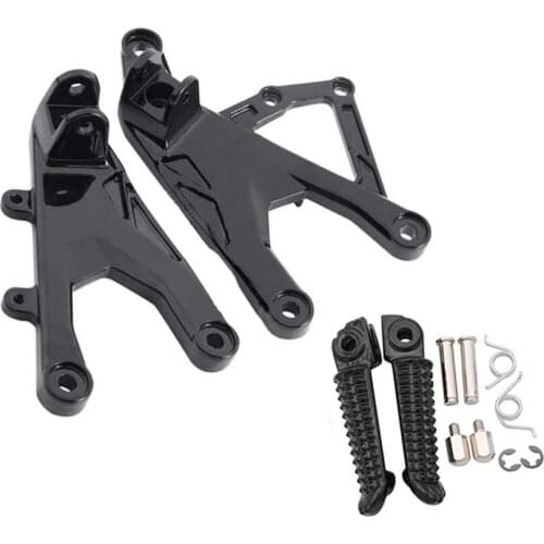 Motorcycle Black Front Rider Foot Pegs Footrest Bracket Fit For Yamaha YZF R1 R1S R1M 2015-2018