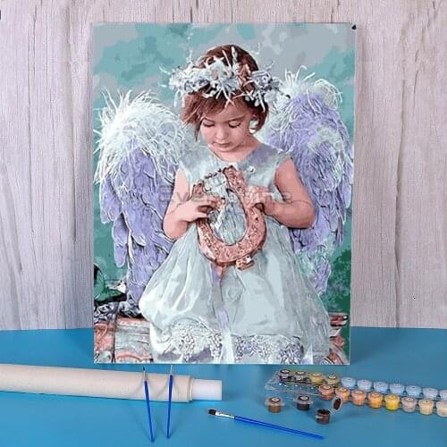 Angel Religion Paint By Numbers Complete Kit Oil Paints 40*50 Paiting By Numbers Home Decoration Adults Wall Art Drawing
