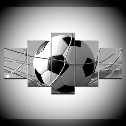 Frame Living Room Wall Art Pictures HD Printed 5 Panel Soccer Football Scenery Modern Painting On Canvas Home Decor Posters