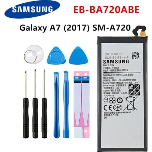 SAMSUNG Orginal EB-BA720ABE 3600mAh Battery For Samsung Galaxy A7 2017 version A720 SM-A720 A720F SM-A720S A720F/DS +Tools