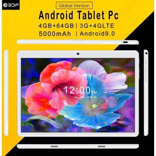 Pc 10.1 Inch Tablet pc Android 9.0 Android Tablets 4GB+64GB ROM 3G、4G LTE Phone Call Octa Core Bluetooth Wi-Fi GPS FM Fast Cpu