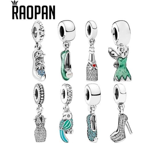 RAOPAN original shoe shape charm silver 925 bracelet DIY female jewelry
