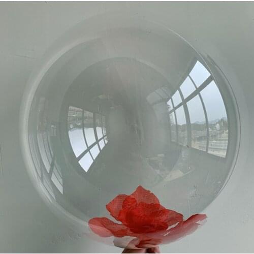 Rose Bobo Ball Transparent Round BOBO Ball 5/18/20/24 Inch Helium Balloon Can Float In The Air Birthday, Wedding Party Supplies