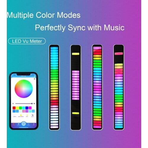 Led Lamp Smart Audio Spectrum Light Support Sound/APP Control USB Charging for Car Gaming Room Decoration