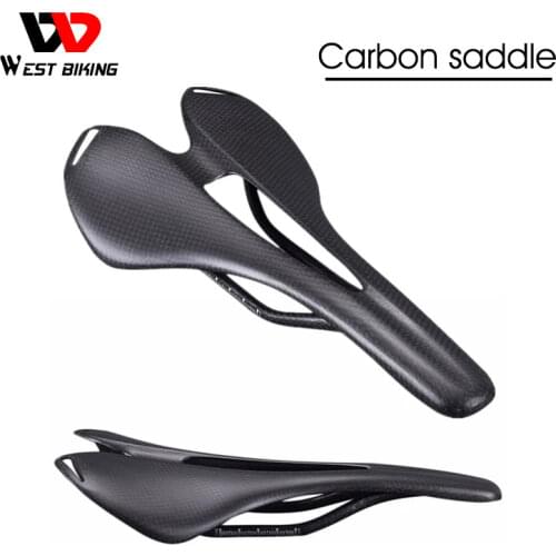 WEST BIKING Ultralight Bicycle Saddle 3K Full Carbon Fiber Cushion MTB Road Comfortable Bike Seat Cycling Accessories