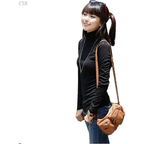 Lowest Price ! 2016 Autumn Sweater for Women Turtleneck Long Sleeve Basic Shirt Solid Bottoming Shirt Pullovers Fashion u2