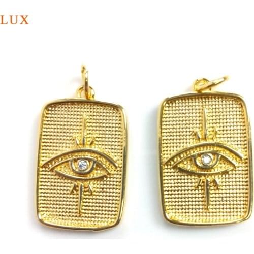 5pcs Gold Evil Eye Pendant Protection Luck Pendant Amulet Spiritual Charm Gold Eyes Pendant Evil Eye For Women Necklace Jewelry