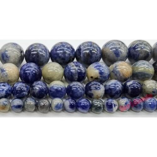 100% Natural South Africa Sodalite Blue Round Stone Beads For Jewelry Making DIY Bracelet Necklace 6 8 10 12 mm