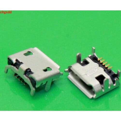 100pcs micro USB 5pin jack Ox horn Four leg plate socket Female socket USB connector Ox horn short needle 5P mini usb