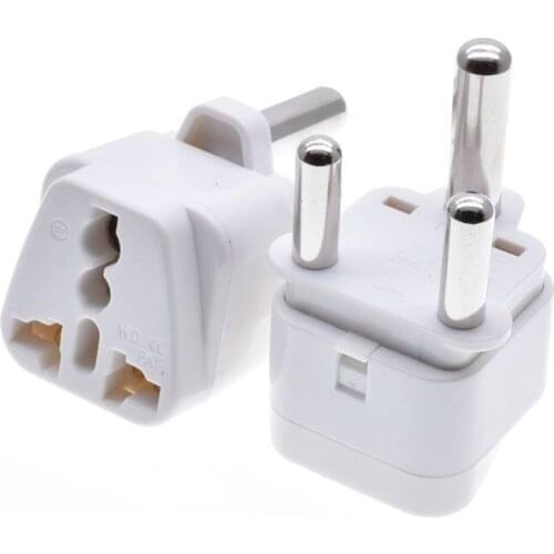 2PCS Universal ce copper Kr eu uk us to South African plug Adapter India UAE Travel Adaptor Plug Type M 16A 250V White black