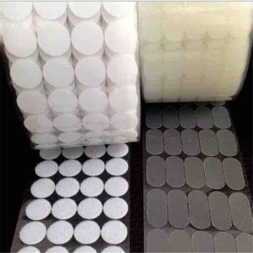 300Pairs soft baby Bibs diaper Glue on transparent self adhesive sticker baby cloth DIY loop and hook sewing accessories