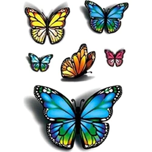 3D Tattoo Stickers Multicolor Butterfly Pattern Waterproof Temporary Removable Tattoo Art Sticker