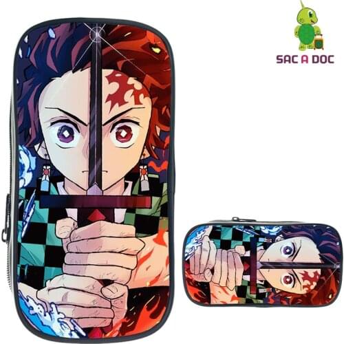 3D Large Multifunction School Supplies Kimetsu No Yaiba Pencil Case Student Storage Makeup Box Anime Stationery Cosmetic Bag