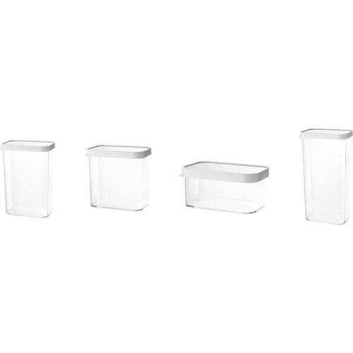 4PCS Transparent Combinable Stacking Food Storage Tank, Refrigerator Household Moisture-Proof Sealed Tank