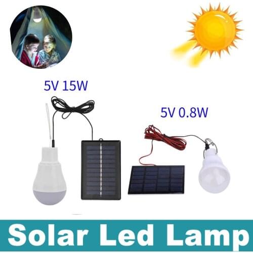 5V 15W 300LM Energy Saving Outdoor Solar Lamp USB Rechargeable Led Bulb Portable Solar Power Panel Outdoor Lighting New