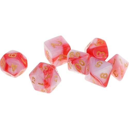 7Die Set Double Colors Polyhedral Dice for RPG TRPG MTG Board Game Accessories