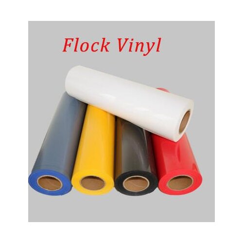 Free shipping 1 roll 50cmx12.5m Flock Heat Transfer Vinyl Flocking Heat Press Machine T-shirt Iron On HTV Printing