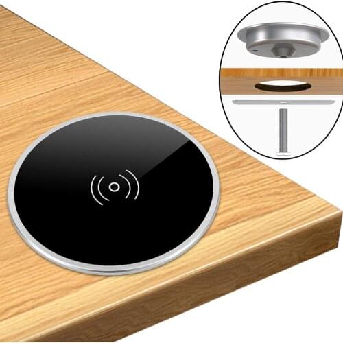 10W QI Wireless Charger Pad Office Desk cafe Bar Desktop Furniture Embedded Charge For iPhone 11 Pro XR XS Max Samsung S10 S9 S8