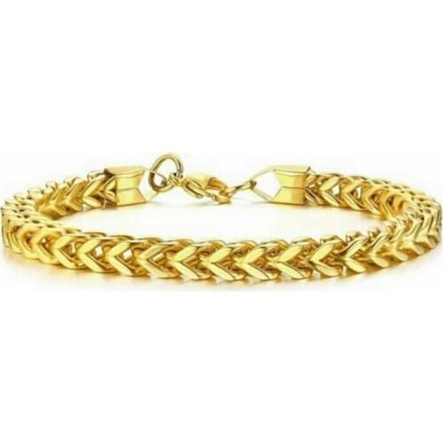 Trendy Stainless Steel Chain Bracelet for Men Personality Link Chain Bracelets Male Jewelry 4 Colors