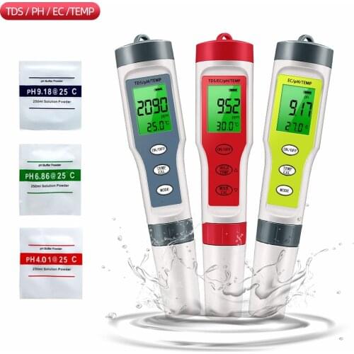 EZ9901 Digital TDS Meter 3 in 1 TDS Temp PH Tester Replace Probe Pen Filter Water Quality Water Purity test tool for Pool 20%OFF