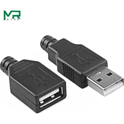 Hot New Type A Male USB 4 Pin Plug Socket usb connector With Black Plastic Cover