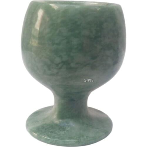 Chinas old natural jade statues of manual sculpture of High foot cup