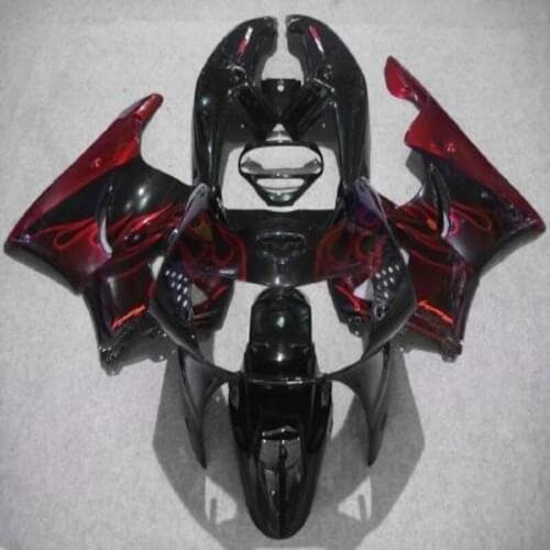 Custom Motorcycle Fairing kit for HONDA CBR900RR 98 99 CBR 900RR 919 1998 1999 ABS Red flames black Fairings set-Nn
