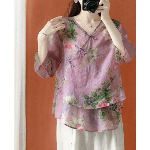 LANJING Womens Linen Shirts