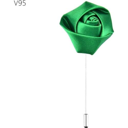 Gentlemans Essentials Premium Handmade Flower Lapel Pin Boutonniere Mens Brooch Handmade Fabric Heart-wrapped Rose Corsage